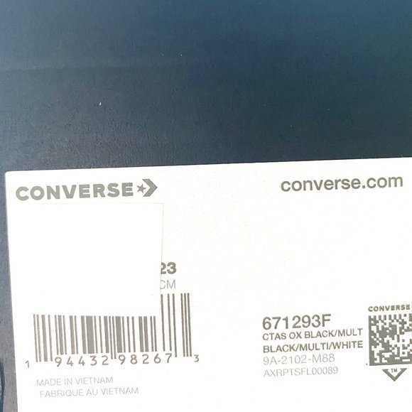 CONVERSE 671293F CTAS OX Croco Furf Black Canvas Unique Women's Low Top Sneakers - Picture 10 of 10